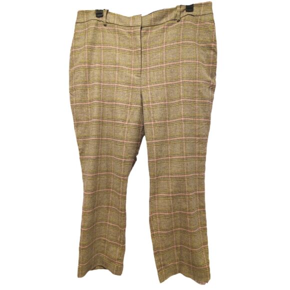 Boden Pants - Boden Tan Plaid Kew Wool Blend Trousers Size 22